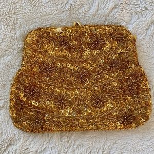 Vintage Bon Soir Gold Evening Bag